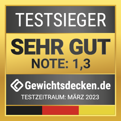 Gewichtsdecke von Therapiedecken.de Testsiegel